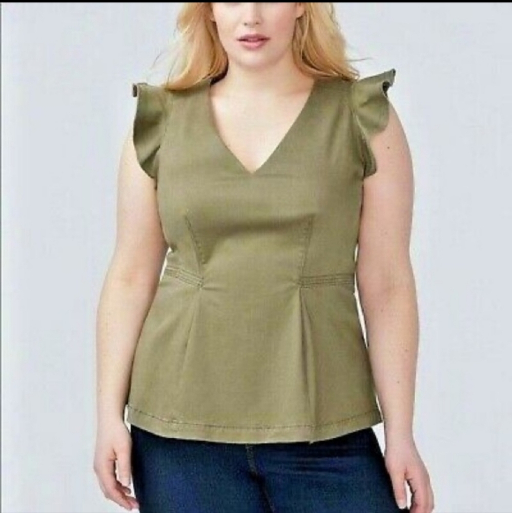 Lane Bryant ruffle sleeve top sz 20